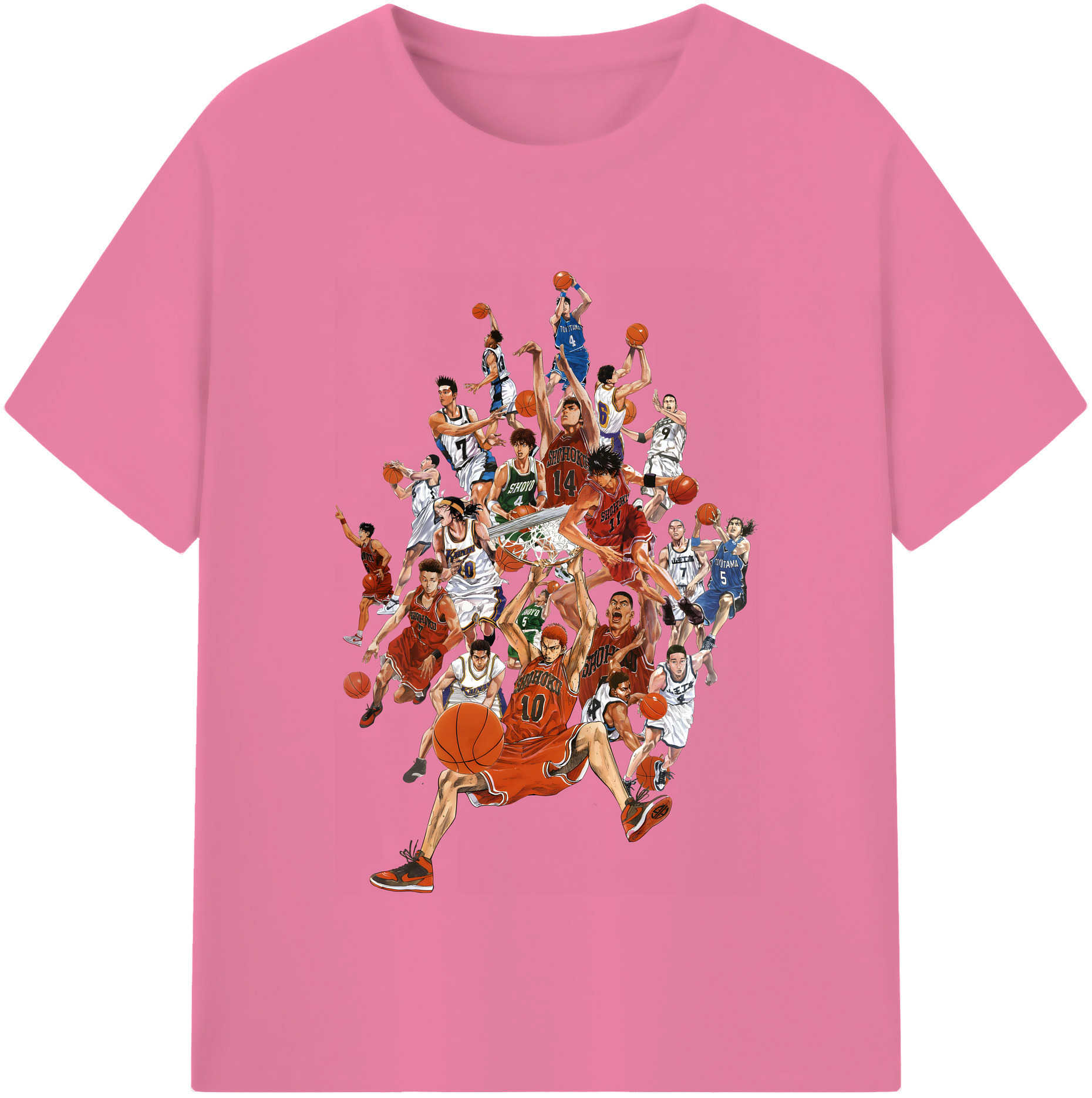SLAM DUNK／スラムダンク 綿100％半袖Tシャツ（フロントプリント）